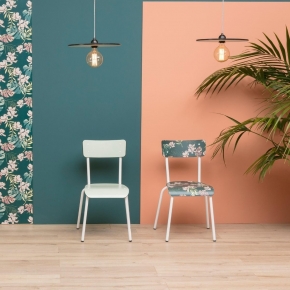 Chaise d’écolier Adulte Suzie Stratifié Dossier & Assise uni Menthe - Pieds Blancs