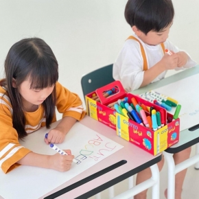 Bureau d’écolier enfant Régine – Uni Rose Poudré - Pieds Blancs