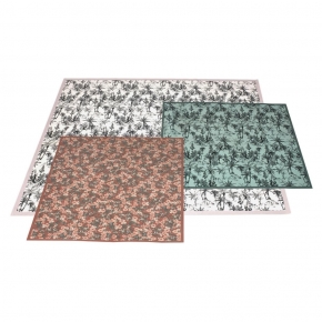 Tapis Vadim vinyle – Imprimé Oasis Kaki - 120 x 100cm