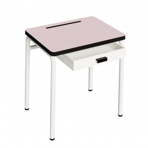 Bureau d’écolier enfant Régine – Uni Rose Poudré - Pieds Blancs