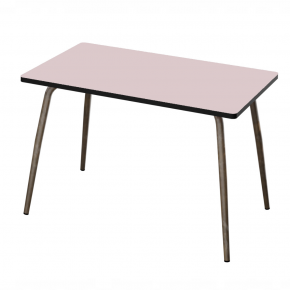 Table Retro Véra 120×70 – uni Rose poudré Pieds Bruts