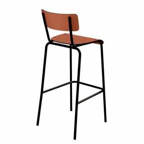 Chaise de bar Suzie 75cm – uni Dossier & Assise Paprika - Pieds Noirs