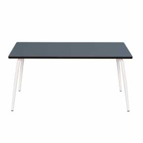 Table Retro Véra 160x80 - uni Gris Bleu Pieds Blancs