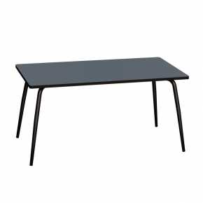 Table Retro Véra 160x80 - uni Gris Bleu Pieds Noirs