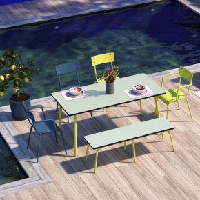 Banc Sun – Uni Menthe - Pieds Jaune Fluo