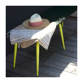 Banc Sun – Uni Menthe - Pieds Jaune Fluo