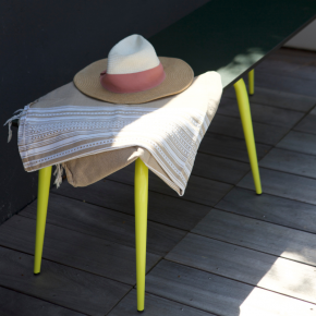 Banc Sun – Uni Menthe - Pieds Terracotta