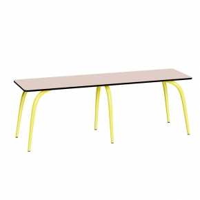 Banc Sun – Uni Rose Poudré - Pieds Jaune Fluo