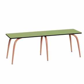 Banc Sun – Uni Vert Tilleul - Pieds Terracotta