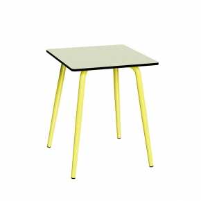 Table de Jardin Sun – Uni Menthe - Pieds Jaune Fluo –  65×65