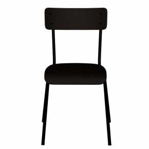 Chaise d’écolier Adulte Suzie Statifié Dossier & Assise uni Noir - Pieds Noirs