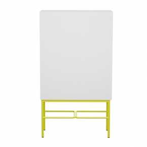 Cabinet de rangement Elienor - Grand modèle - Blanc/Blanc - Pieds Jaune Citron