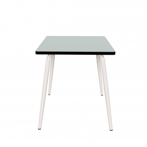 Table Retro Véra Carrée 70x70 - Stratifié uni Menthe - Pieds Blancs