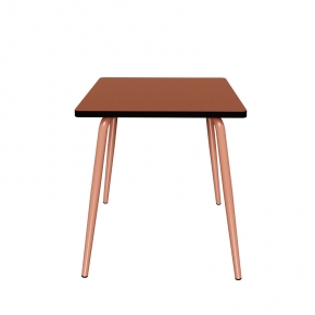 Table Retro Véra Carrée 70x70 – uni Paprika - Pieds Terracotta