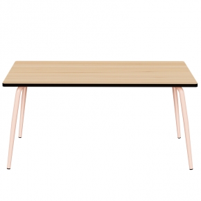 Table Retro Véra 160x80 – uni Bois Clair - Pieds Rose Poudré