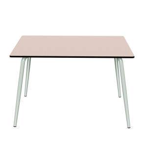 Table de Jardin Sun – uni Rose Poudré - Pieds Menthe – 120×80