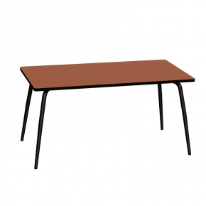 Table Retro Véra 160x80 – uni Paprika - Pieds Noirs