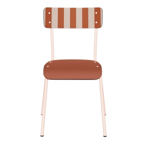Canapé Barnabé – bicolore Dossier Velours cotelé Paprika & Assise Velours Brun - Pieds Terracotta