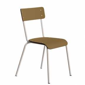 Chaise d’écolier Adulte Suzie – Dossier & Assise Velours Côtelé Vert forêt -  Pieds noirs